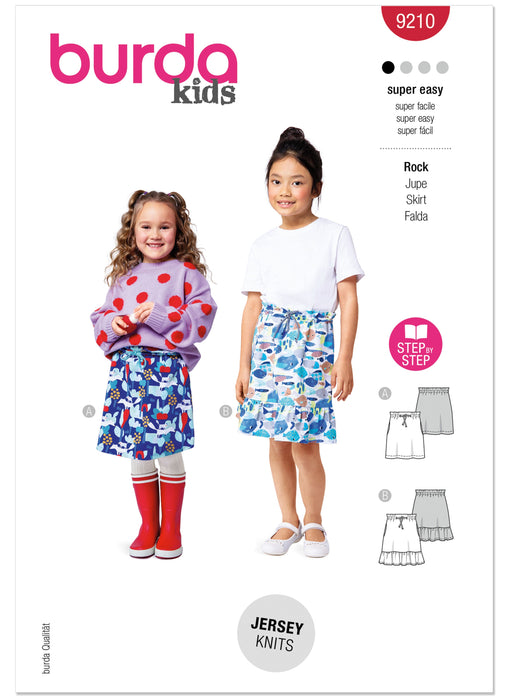 Burda Pattern 9210 Children's Mini Skirts from Jaycotts Sewing Supplies
