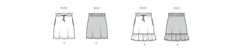Burda Pattern 9210 Children's Mini Skirts from Jaycotts Sewing Supplies
