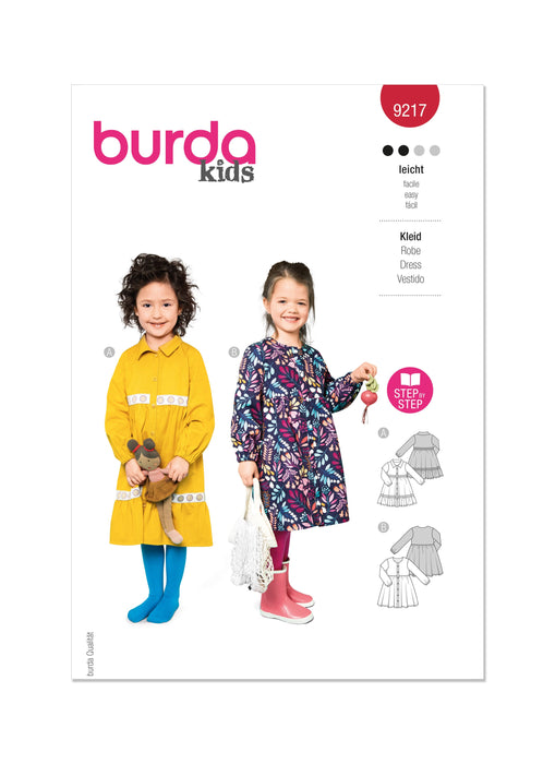 Burda Style Pattern 9217 Children's Dresses from Jaycotts Sewing Supplies