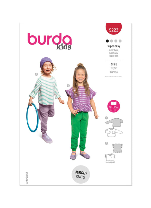 Burda Style Pattern 9223 Children's Top from Jaycotts Sewing Supplies