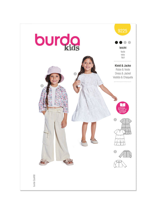 Burda Style Pattern 9225 Girls Jacket and Dress from Jaycotts Sewing Supplies