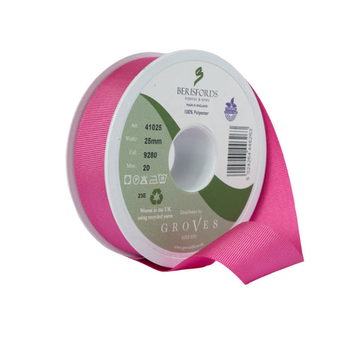 Berisfords Grosgrain Ribbon - Shocking Pink from Jaycotts Sewing Supplies