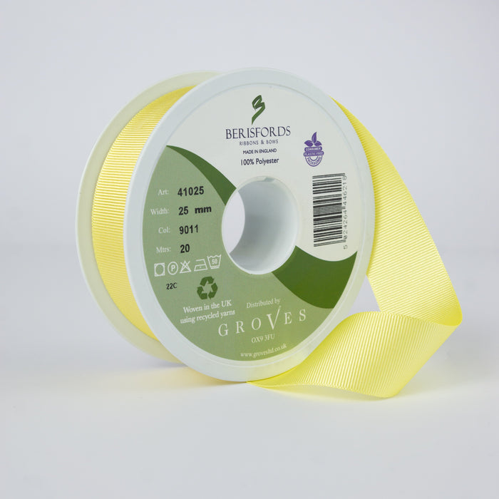 Berisfords Grosgrain Ribbon - Lemon from Jaycotts Sewing Supplies