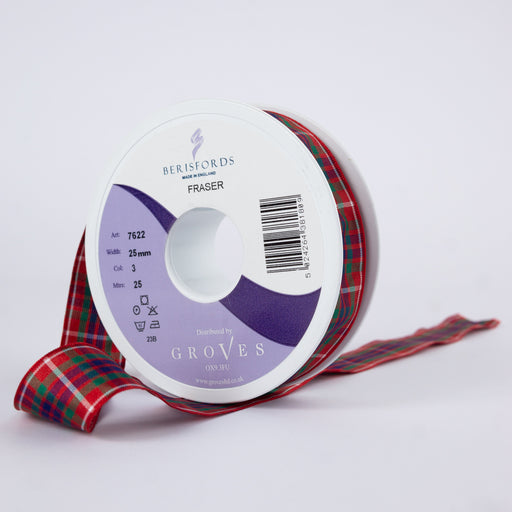 Berisfords Frazer Tartan Ribbon from Jaycotts Sewing Supplies