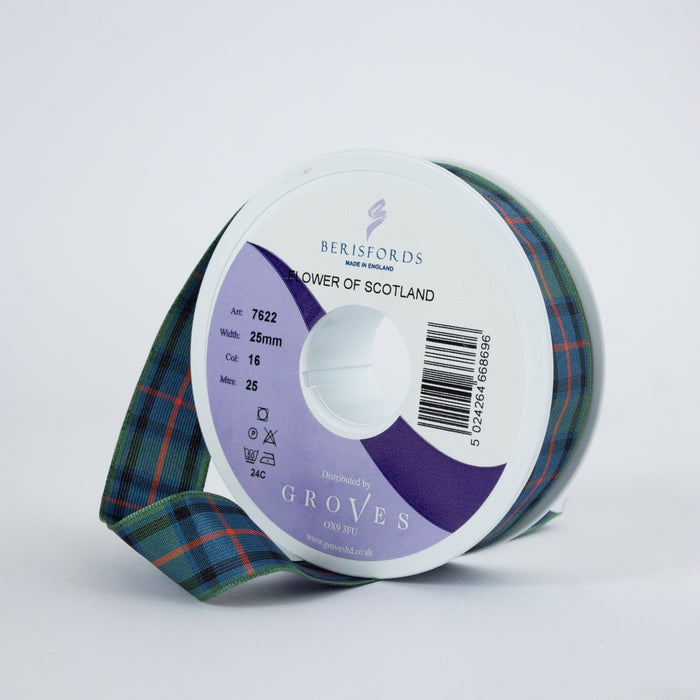 Berisfords Flower of Scotland Tartan Ribbon from Jaycotts Sewing Supplies