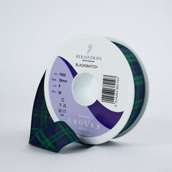 Berisfords Black Watch Tartan Ribbon from Jaycotts Sewing Supplies