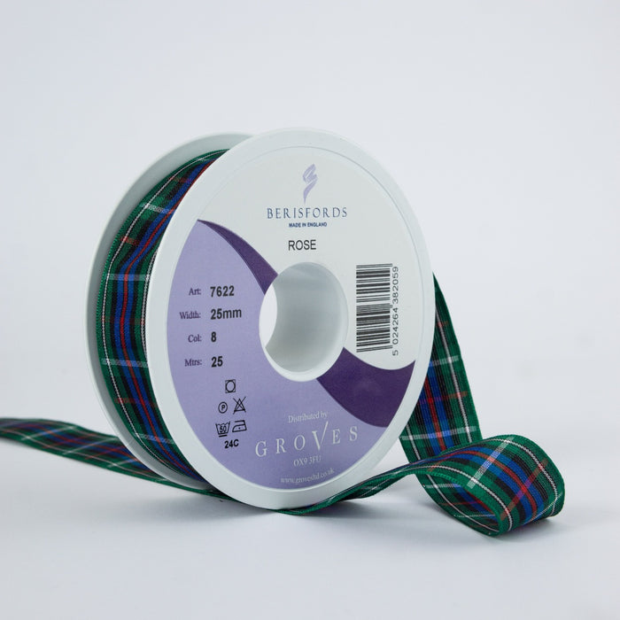 Berisfords Rose Tartan Ribbon from Jaycotts Sewing Supplies