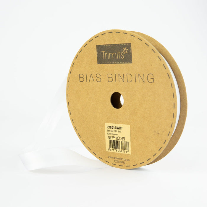 Satin Bias Binding | White from Jaycotts Sewing Supplies