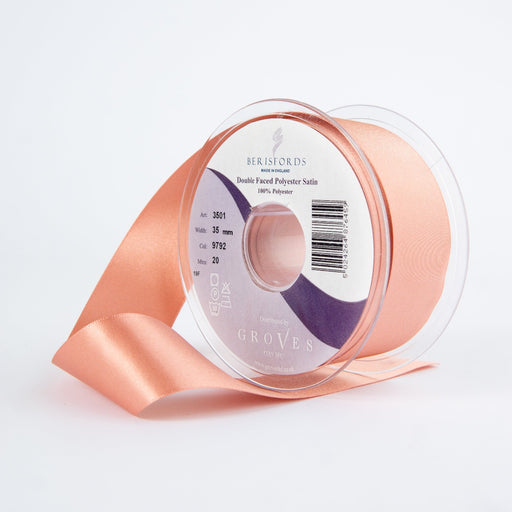 Berisfords Satin Ribbon, Rose Gold from Jaycotts Sewing Supplies