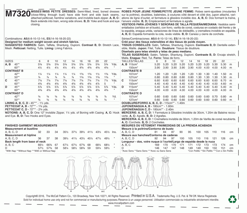 M7320 Misses'/Miss Petite | Mermaid Hem and High-Low Dress from Jaycotts Sewing Supplies