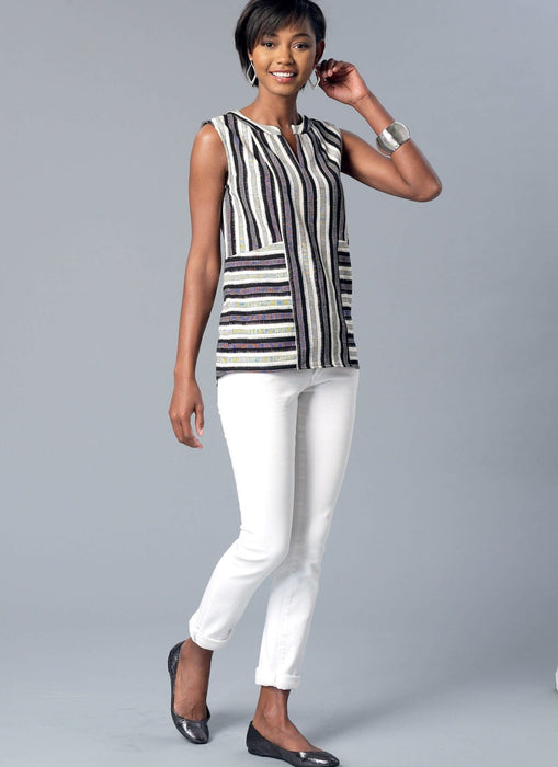 M7390 Misses' Split-Neck, Seam-Detail Tops from Jaycotts Sewing Supplies