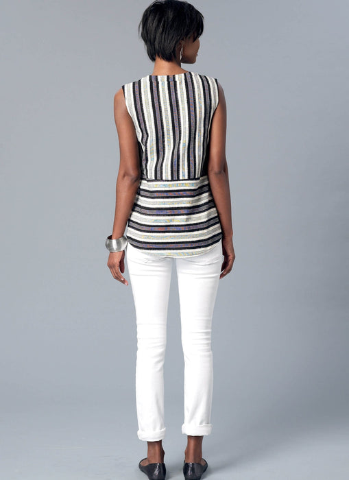 M7390 Misses' Split-Neck, Seam-Detail Tops from Jaycotts Sewing Supplies