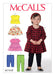 McCall's Sewing Pattern 7458 Toddlers' Gathered Tops, Dresses and Leggings from Jaycotts Sewing Supplies