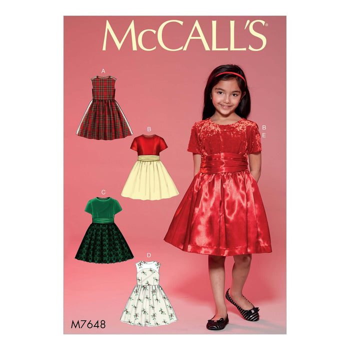 McCall's Sewing Pattern 7648 Gathered Dresses with Petticoat and Sash from Jaycotts Sewing Supplies