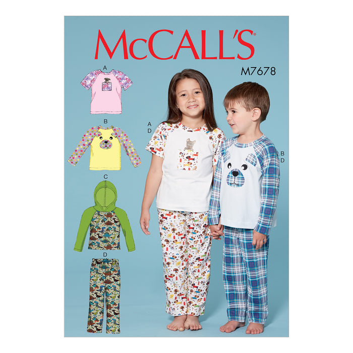 McCall's Sewing Pattern 7678 Children's Pyjamas from Jaycotts Sewing Supplies