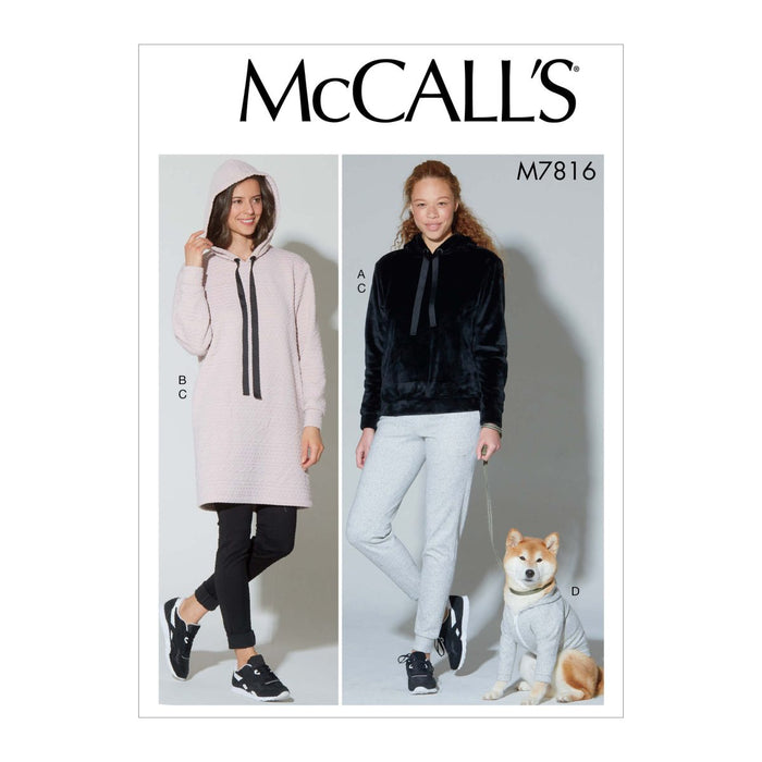 McCall's Sewing Pattern 7816 Top, Dress, Pants and Dog Coat from Jaycotts Sewing Supplies