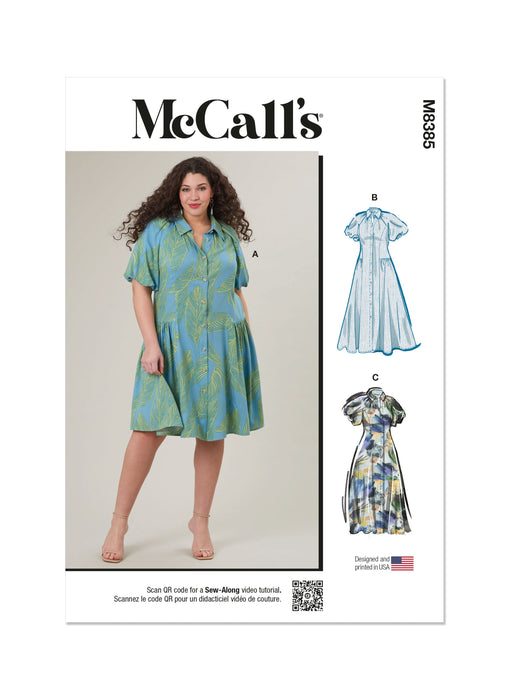 McCall's sewing pattern 8385 Women's Shirtdress from Jaycotts Sewing Supplies