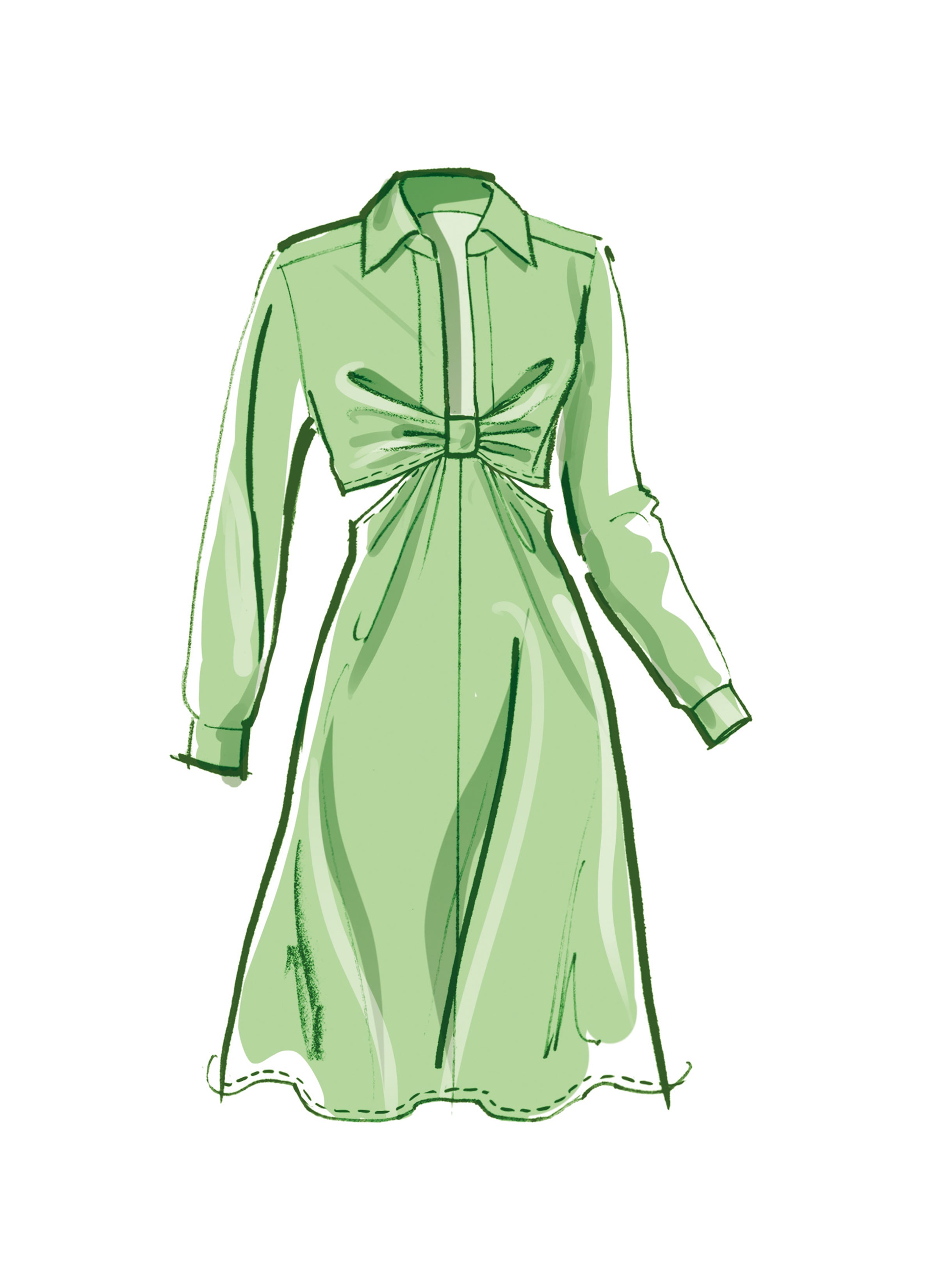 McCall's sewing pattern 8403 Knotted shirt dress from Jaycotts Sewing Supplies