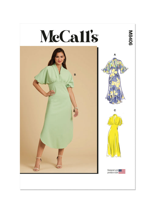 McCall's 8406 sewing pattern Misses' Dress with Sleeve and Hemline Variations jaycotts.co.uk - Sewing Supplies McCall's 8406 sewing pattern Misses' Dress with Sleeve and Hemline Variations jaycotts.co.uk - Sewing Supplies