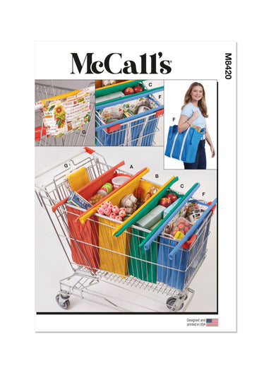 McCall's sewing pattern 8420 Shopping Cart Bags and Coupon Case from Jaycotts Sewing Supplies