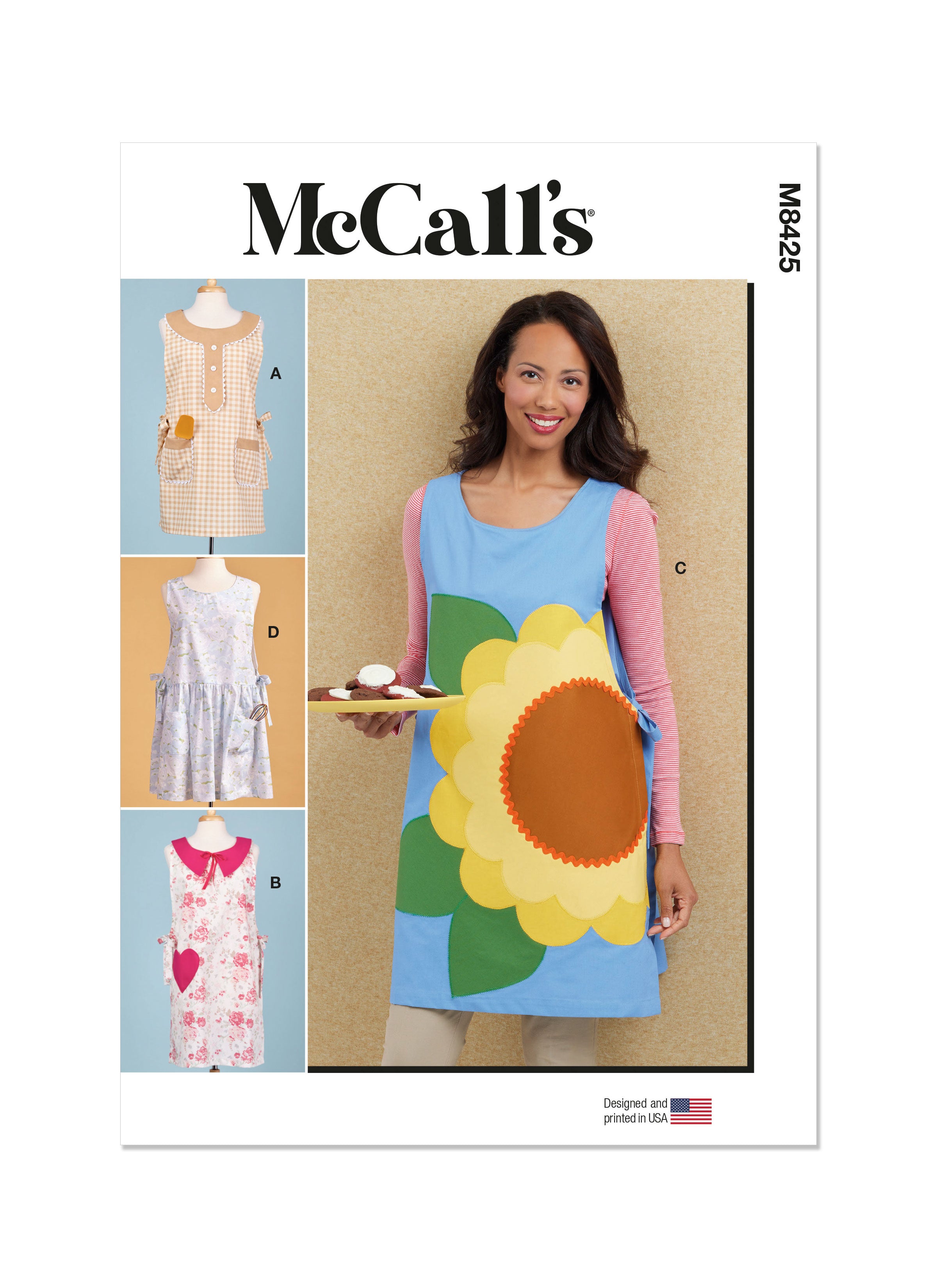 McCall's sewing pattern M8425 Misses' Aprons from Jaycotts Sewing Supplies