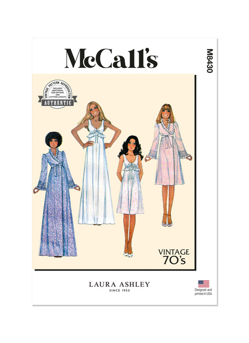 McCall's sewing pattern M8430 Misses' Robe and Nightgown from Jaycotts Sewing Supplies