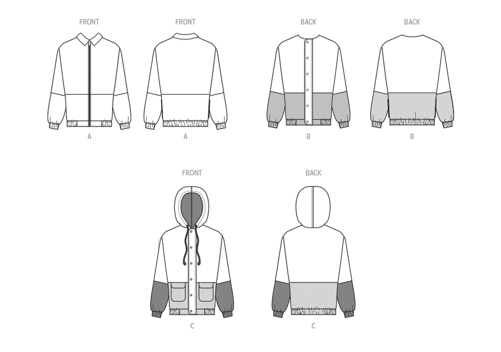 McCall's sewing pattern M8440 Unisex Jacket from Jaycotts Sewing Supplies