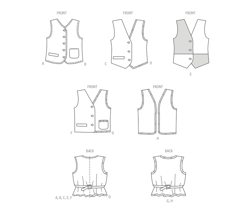 McCall's sewing pattern M8442 Misses' and Men's Lined Vests from Jaycotts Sewing Supplies