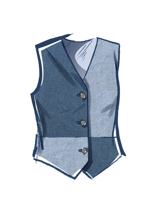 McCall's sewing pattern M8442 Misses' and Men's Lined Vests from Jaycotts Sewing Supplies