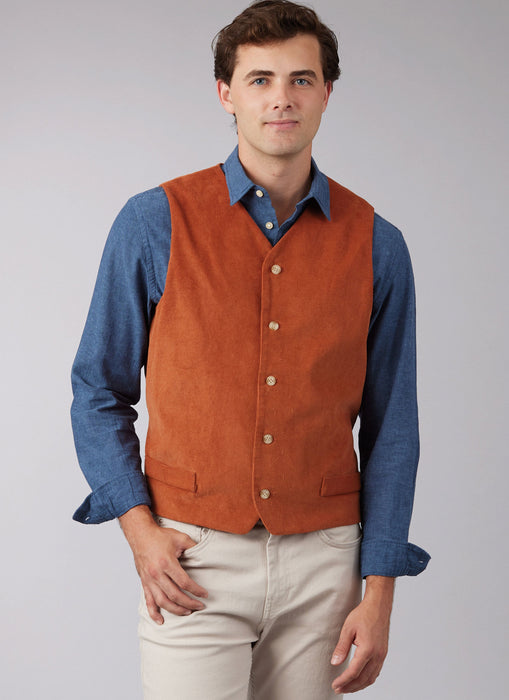 McCall's sewing pattern M8442 Misses' and Men's Lined Vests from Jaycotts Sewing Supplies