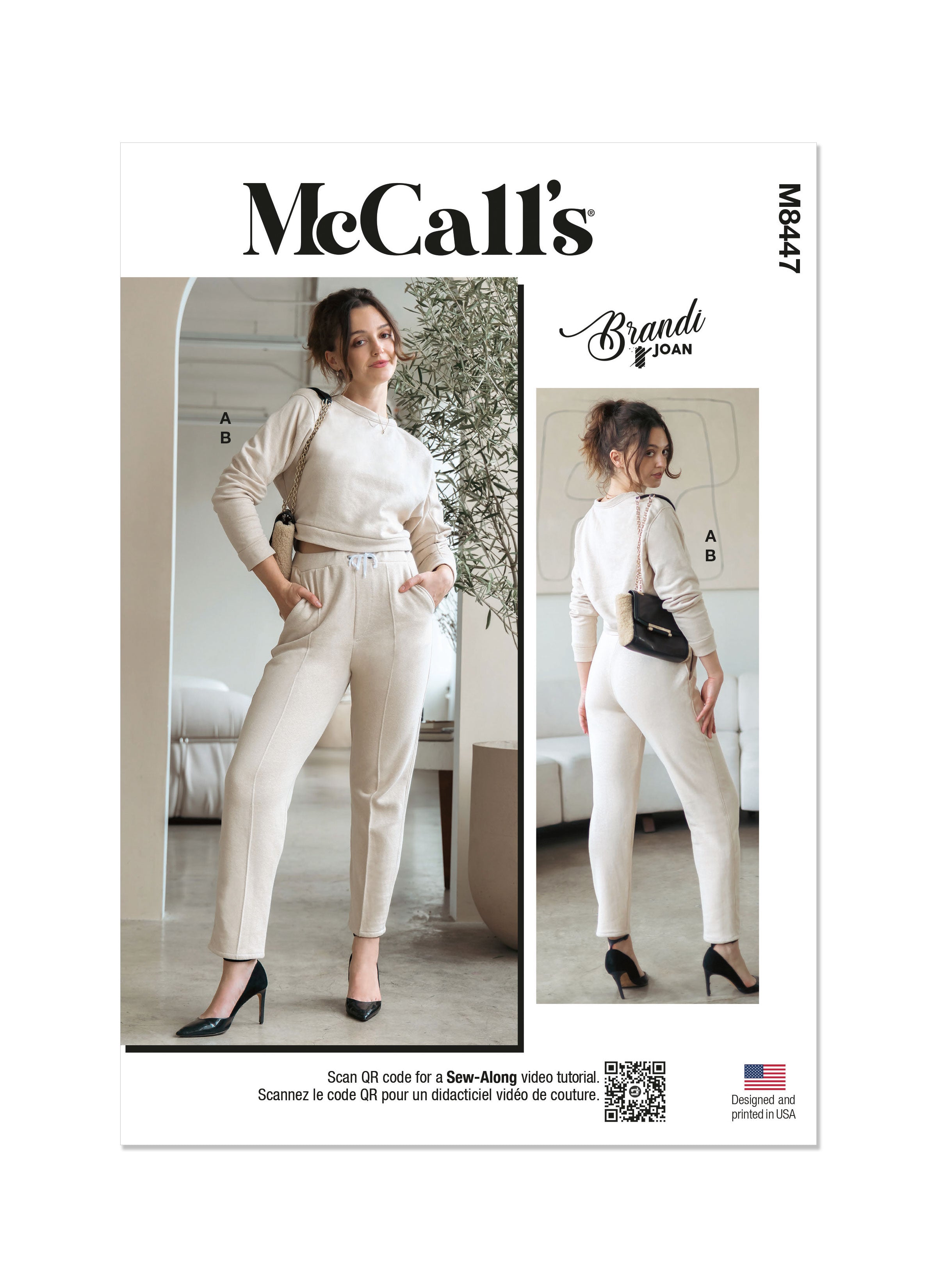 McCall's M8447 Misses' Knit Top and Pants by Brandi Joan sewing pattern