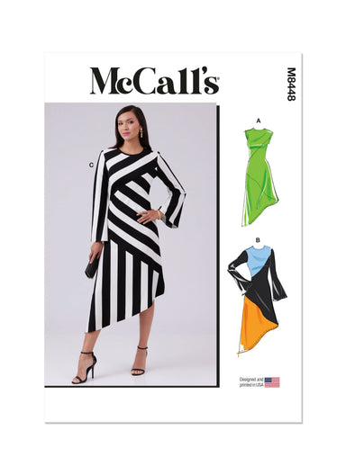 McCall's Sewing Pattern 8448 Knit Dress With Sleeve Variations from Jaycotts Sewing Supplies