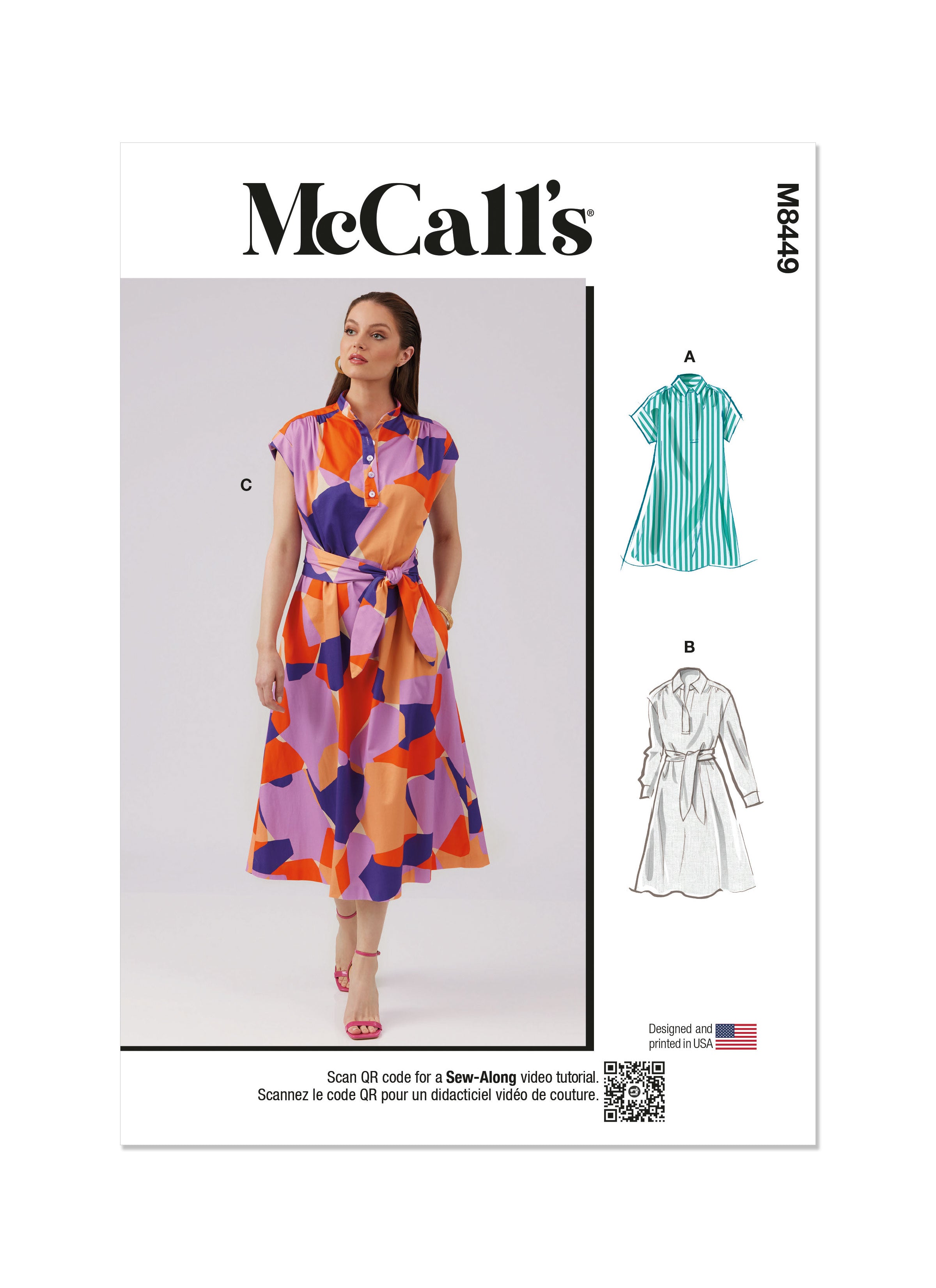 McCall's Sewing Pattern 8449 Dresses and Sash from Jaycotts Sewing Supplies