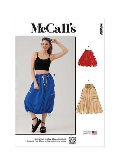 McCall's Sewing Pattern 8452 Skirt In Two Lengths from Jaycotts Sewing Supplies