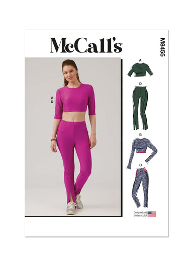 McCall's Sewing Pattern 8455 Crop Top and Leggings from Jaycotts Sewing Supplies
