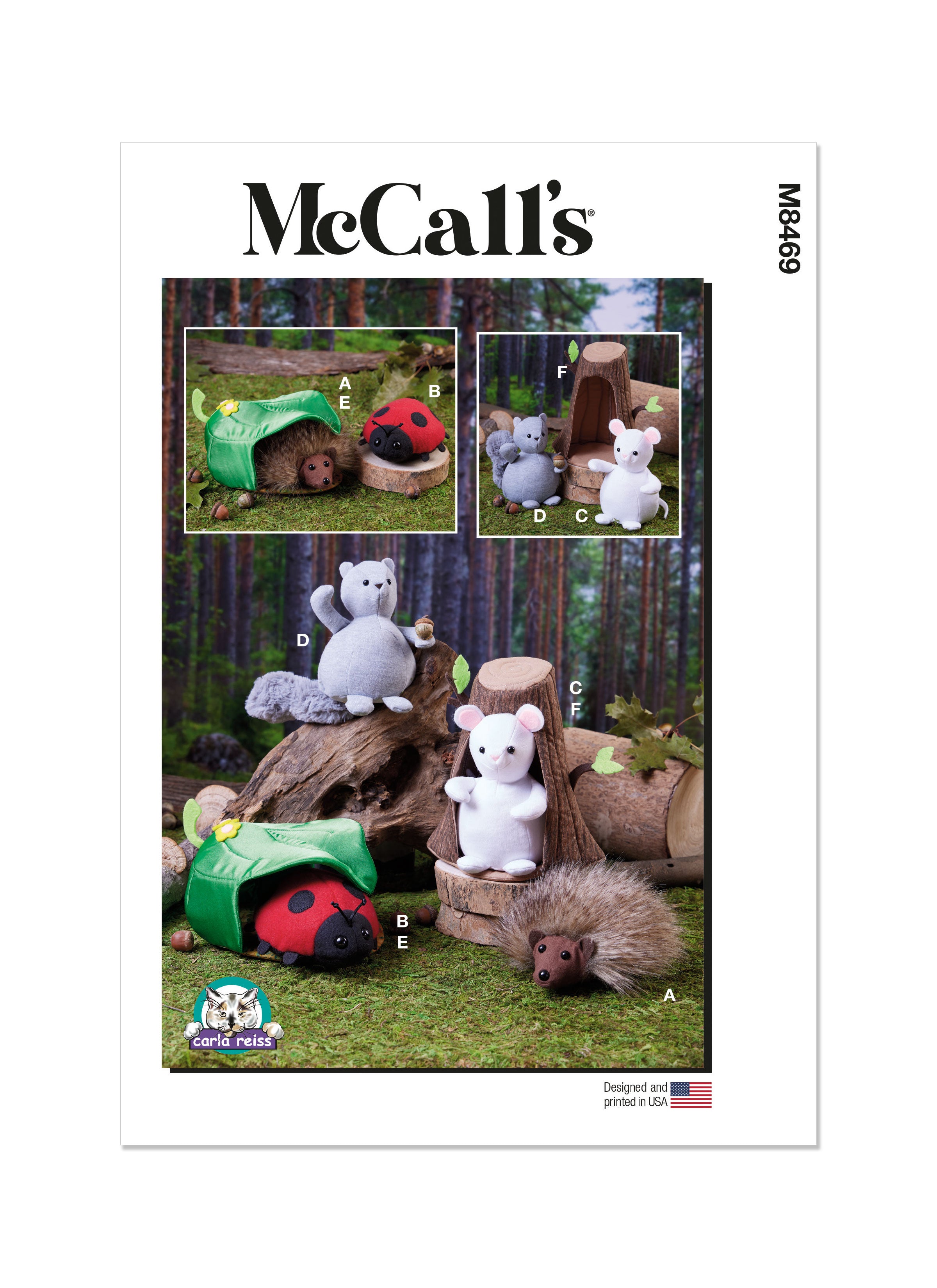 McCall's Sewing Pattern 8469 Plush Animals by Carla Reiss Design from Jaycotts Sewing Supplies