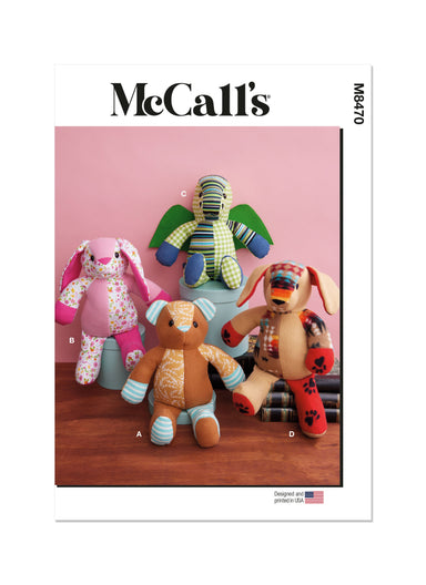 McCall's Sewing Pattern 8470 Plush Animals from Jaycotts Sewing Supplies
