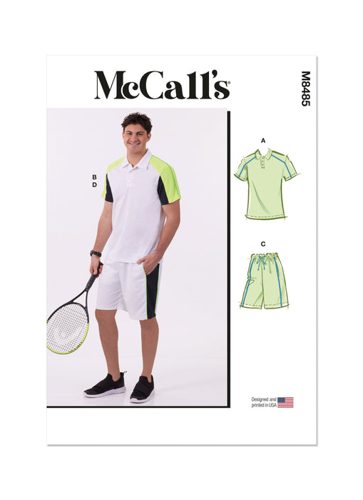 McCall's Sewing Pattern 8485 Men's Knit Tops and Shorts from Jaycotts Sewing Supplies