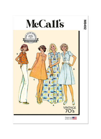 McCall's Sewing Pattern 8492 Misses' Dress or Top from Jaycotts Sewing Supplies