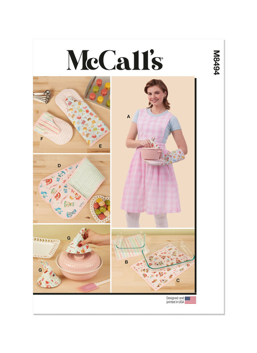 McCall's Sewing Pattern 8494 Apron and Kitchen Accessories from Jaycotts Sewing Supplies