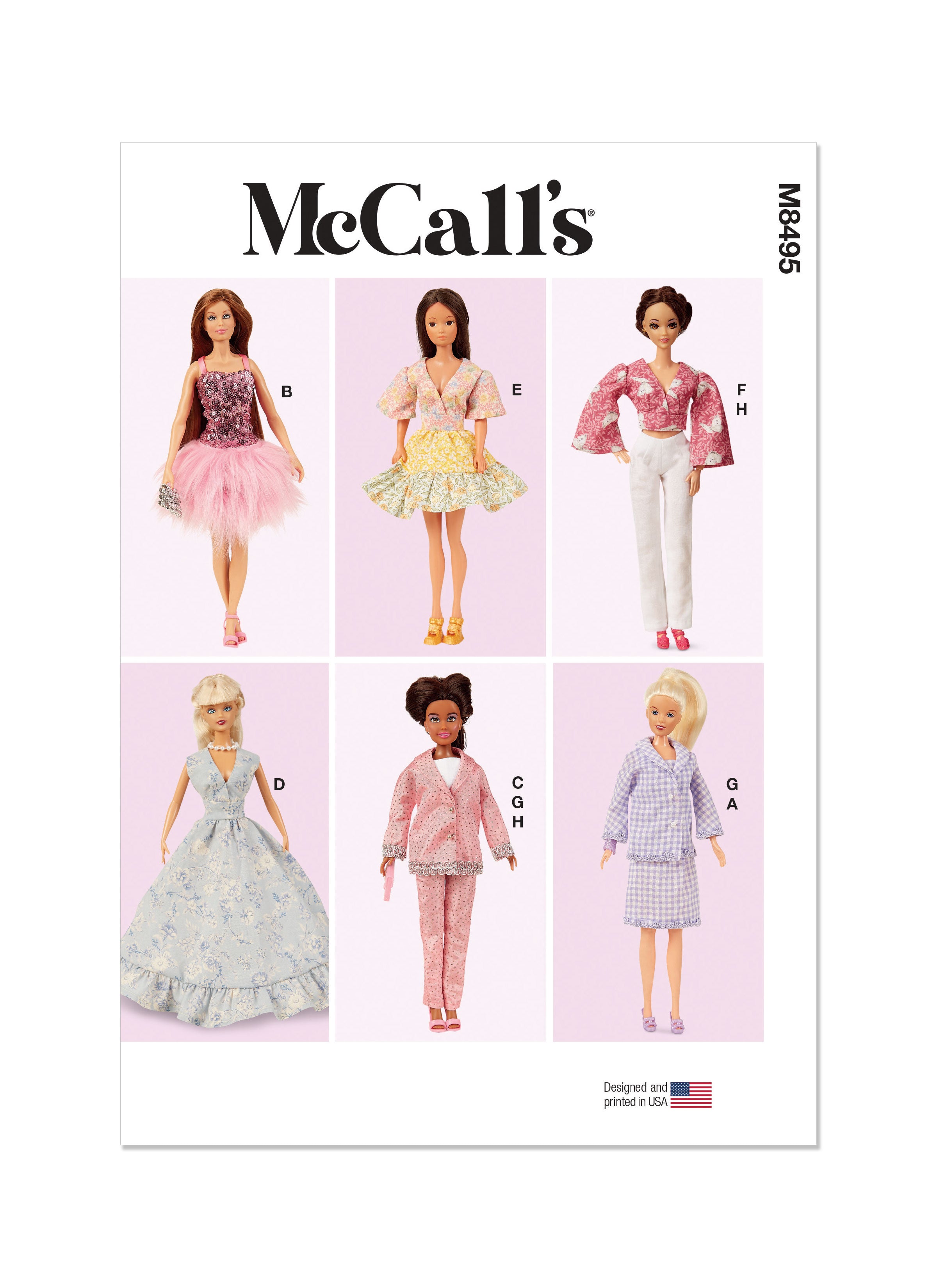 McCall's Sewing Pattern 8495 11-1/2" Fashion Doll Clothes from Jaycotts Sewing Supplies