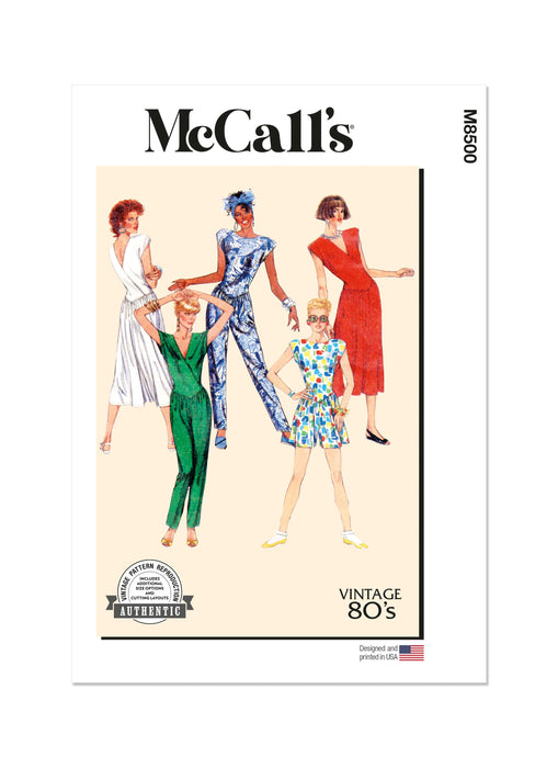 McCall's sewing pattern 8500 Knit Dress and Jumpsuits from Jaycotts Sewing Supplies