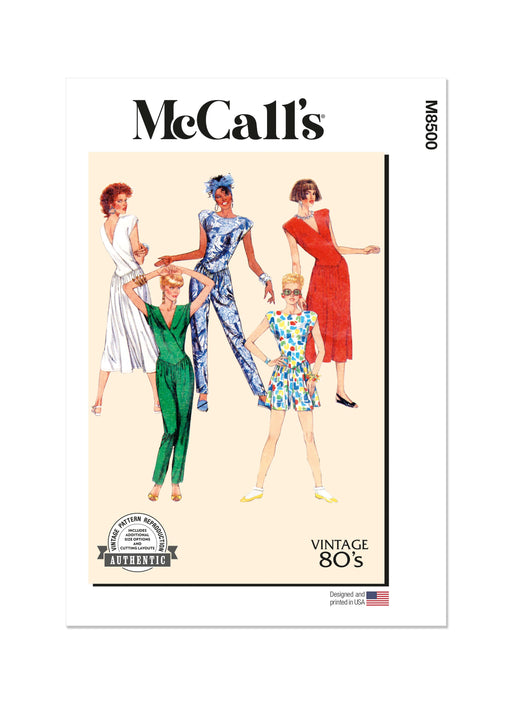 McCall's sewing pattern 8500 Knit Dress and Jumpsuits from Jaycotts Sewing Supplies