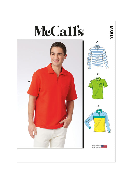 McCall's sewing pattern 8518 Men's Polo Shirts from Jaycotts Sewing Supplies