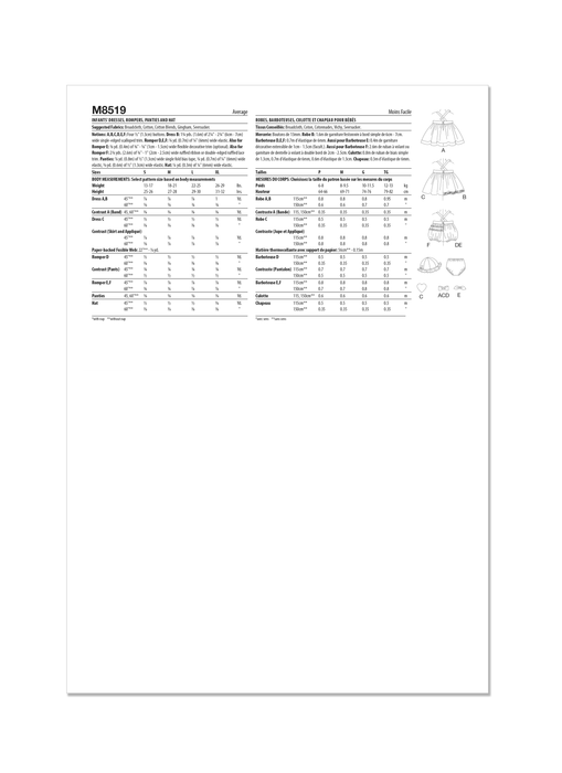 McCall's sewing pattern 8519 Infants' Dresses and Rompers by Laura Ashley from Jaycotts Sewing Supplies