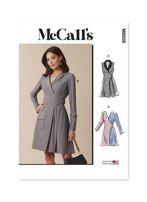 McCall's sewing pattern 8528 Blazer Wrap Dresses from Jaycotts Sewing Supplies