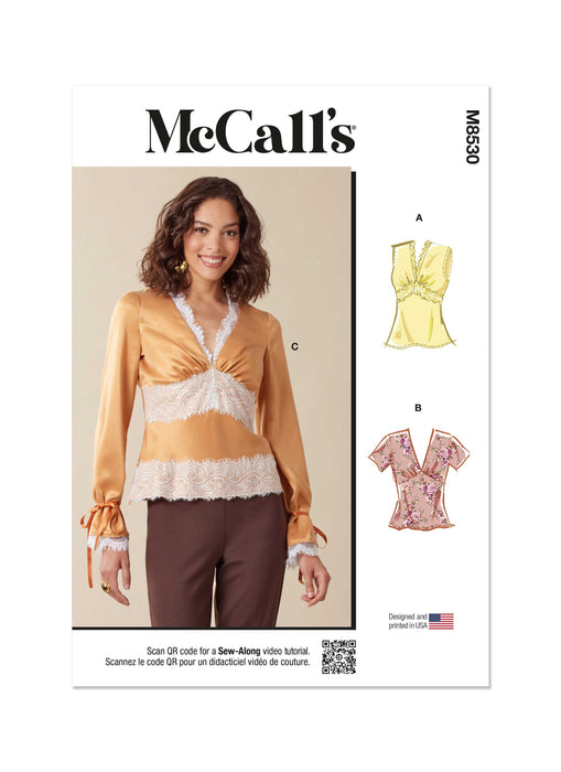 McCall's sewing pattern 8530 Misses' Tops from Jaycotts Sewing Supplies