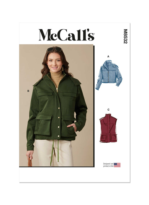 McCall's sewing pattern 8532 Misses' Jackets and Gilet from Jaycotts Sewing Supplies