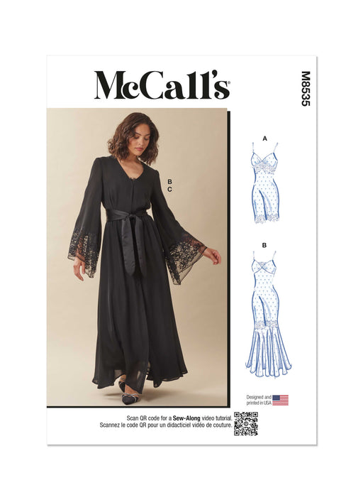 McCall's sewing pattern 8535 Nightgown in Two Lengths and Robe from Jaycotts Sewing Supplies