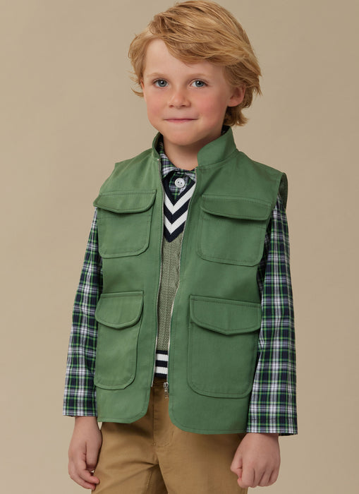 McCall's sewing pattern 8537 Boys’ Waistcoats, Top and Shirt from Jaycotts Sewing Supplies